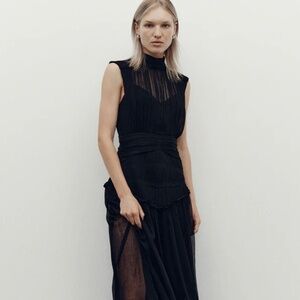 Shona Joy Clemence High Neck Midi Dress - Black